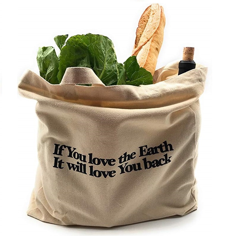 SG64 тяжелый овощной органический фруктовый мешок для покупки хлопок брезент ручной мешок с заказной печати
